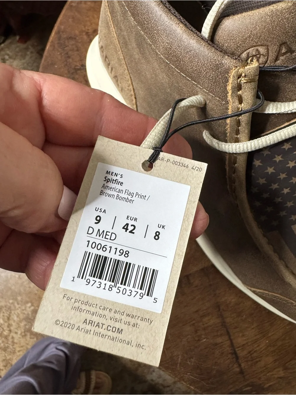 Ariat Brown Chukka Boots with Flag Print